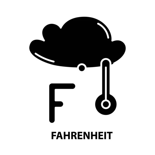Fahrenheit ikon, fekete vektor jel szerkeszthető stroke, koncepció illusztráció — Stock Vector