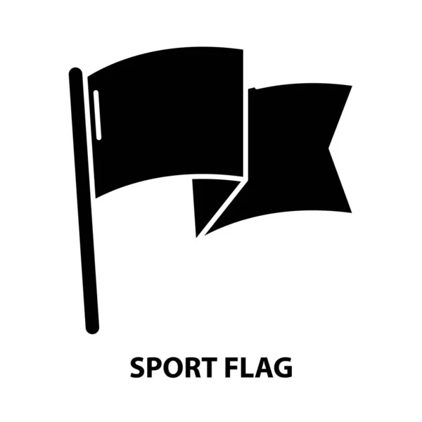Sport flagga ikon, svart vektor tecken med redigerbara drag, koncept illustration — Stock vektor