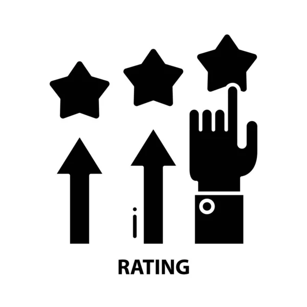 Rating icon, segno vettoriale nero con tratti modificabili, illustrazione concettuale — Vettoriale Stock