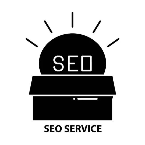 Seo icono de servicio, signo de vector negro con trazos editables, ilustración de concepto — Archivo Imágenes Vectoriales