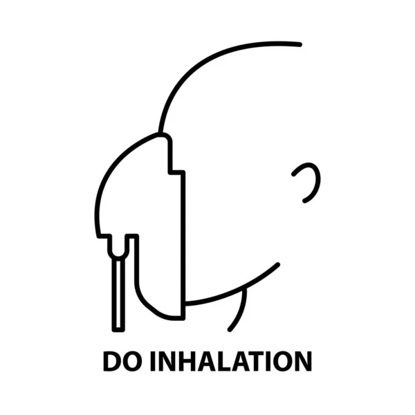 Doen inhalatie pictogram, zwarte vector teken met bewerkbare slagen, concept illustratie — Stockvector