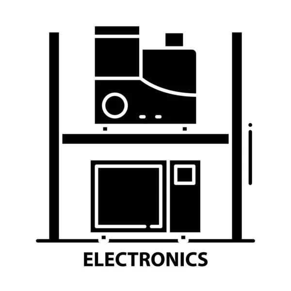 Icono electrónico, signo de vector negro con trazos editables, ilustración conceptual — Archivo Imágenes Vectoriales