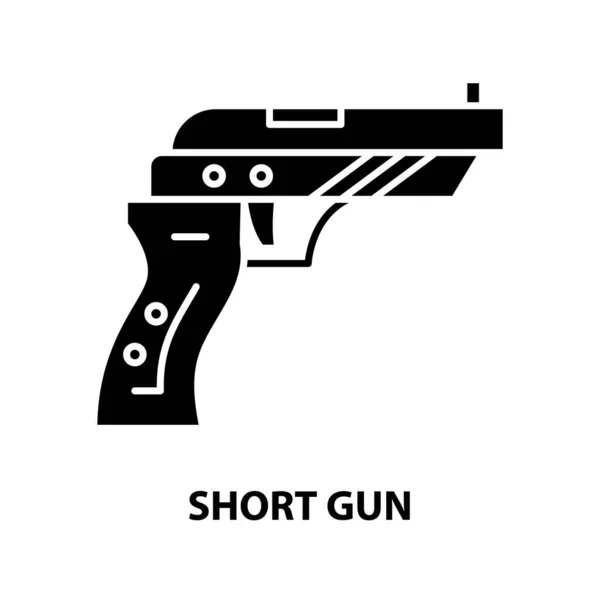 Icône pistolet court, signe vectoriel noir avec touches modifiables, illustration de concept — Image vectorielle