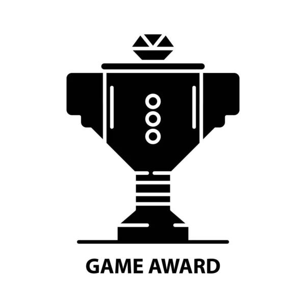 Icono de premio del juego, signo de vector negro con trazos editables, ilustración de concepto — Archivo Imágenes Vectoriales