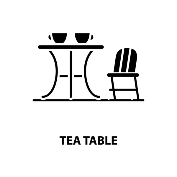 Te bord ikon, svart vektor tecken med redigerbara drag, koncept illustration — Stock vektor