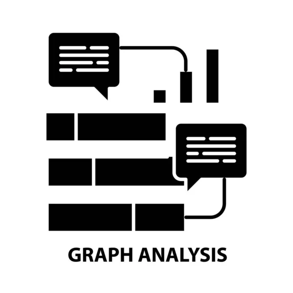 Grafiek analyse icoon, zwart vectorteken met bewerkbare slagen, concept illustratie — Stockvector