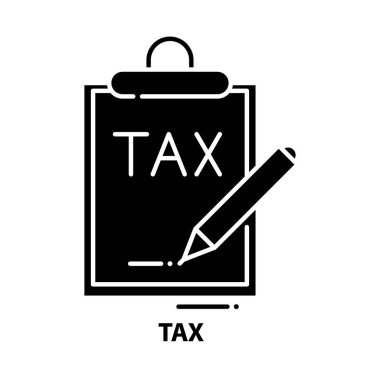 vergi sembolü simgesi, düzenlenebilir vuruşlarla siyah vektör işareti, konsept illüstrasyon