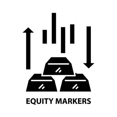 özsermaye işaretleri simgesi, düzenlenebilir vuruşlarla siyah vektör işareti, konsept illüstrasyon