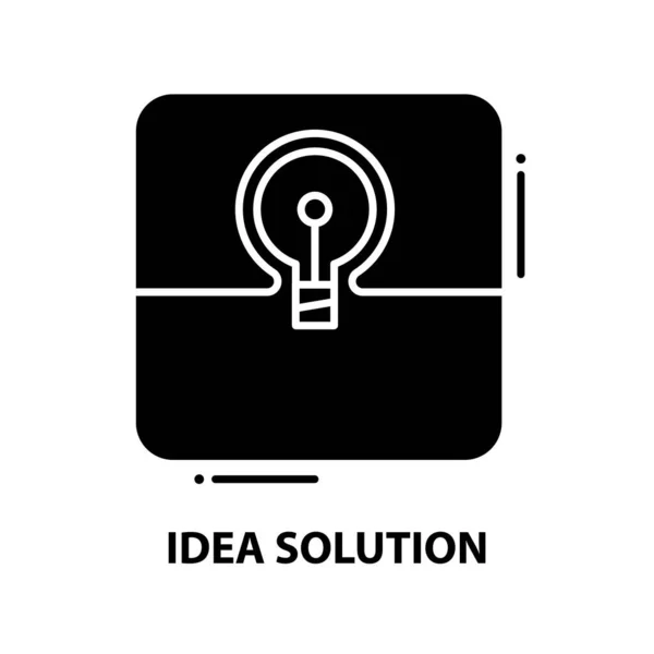 Idea solution icon, segno vettoriale nero con tratti modificabili, illustrazione concettuale — Vettoriale Stock