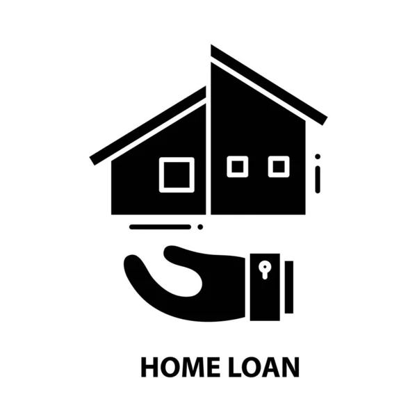 Ícone de símbolo de empréstimo home, sinal de vetor preto com traços editáveis, ilustração conceito —  Vetores de Stock