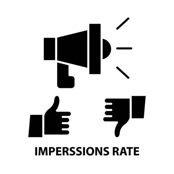 Icona del tasso di imperssioni, segno vettoriale nero con tratti modificabili, illustrazione concettuale — Vettoriale Stock