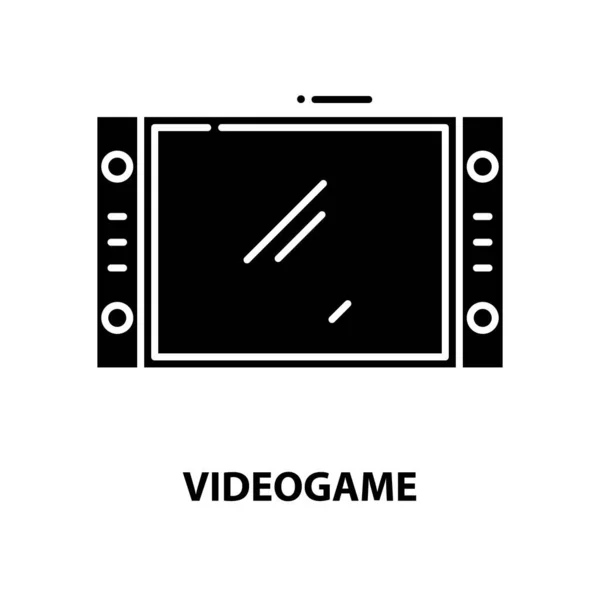 Icona del videogioco, segno vettoriale nero con tratti modificabili, illustrazione concettuale — Vettoriale Stock