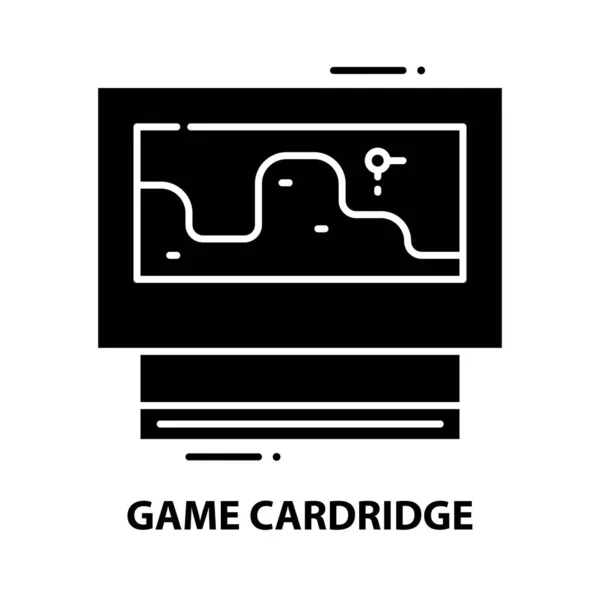 Icono de cardridge juego, signo de vector negro con movimientos editables, ilustración de concepto — Archivo Imágenes Vectoriales