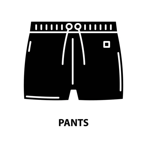 裤子符号图标，带有可编辑笔划的黑色矢量符号，概念图 — 图库矢量图片