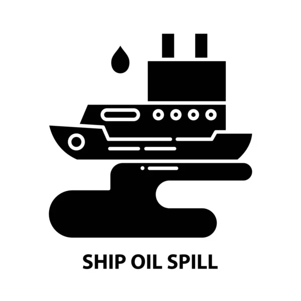 Иконка разлива нефти, знак черного вектора с редактируемыми штрихами, концептуальная иллюстрация — стоковый вектор