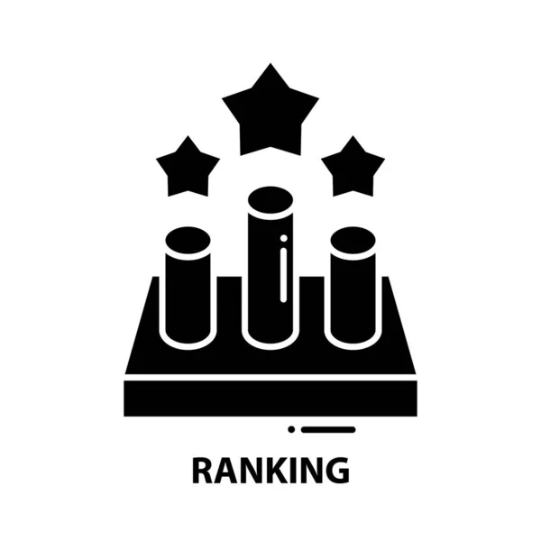 Ikona rankingu, czarny znak wektorowy z edytowalnymi pociągnięciami, ilustracja koncepcyjna — Wektor stockowy