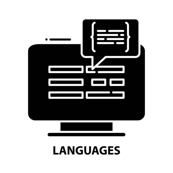 Icône des langues, signe vectoriel noir avec touches modifiables, illustration de concept — Image vectorielle