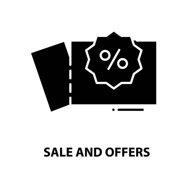销售并提供图标，带有可编辑笔划的黑色矢量符号，概念图 — 图库矢量图片