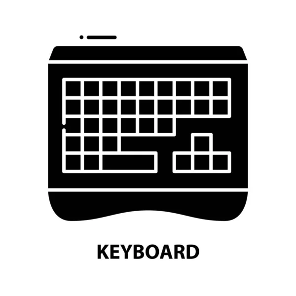 Icône du symbole du clavier, signe vectoriel noir avec touches modifiables, illustration de concept — Image vectorielle