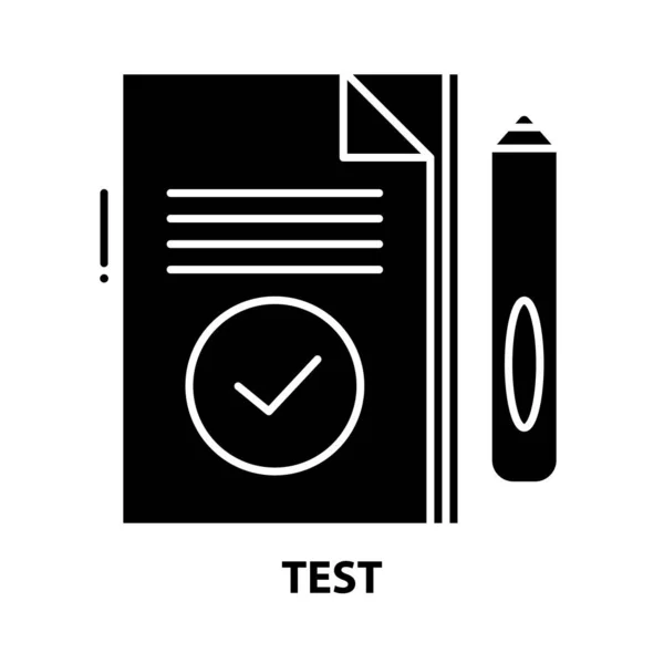 Ikona testowa, czarny znak wektora z edytowalnymi pociągnięciami, ilustracja koncepcyjna — Wektor stockowy