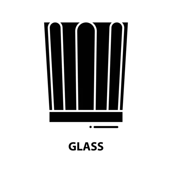 Icono de símbolo de vidrio, signo de vector negro con trazos editables, ilustración de concepto — Vector de stock