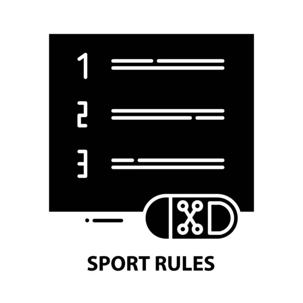 Sport regler ikon, svart vektor tecken med redigerbara drag, begrepp illustration — Stock vektor