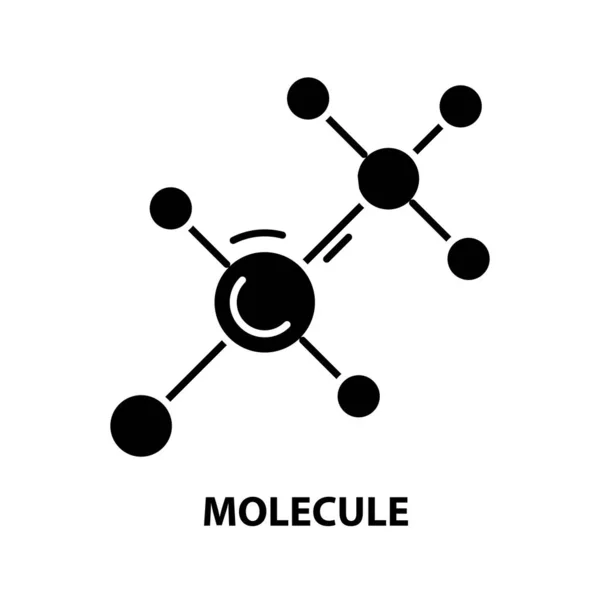 Icona molecolare, segno vettoriale nero con tratti modificabili, illustrazione concettuale — Vettoriale Stock