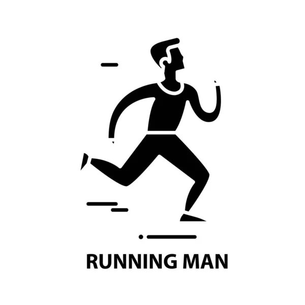 Icône running man, signe vectoriel noir avec traits modifiables, illustration de concept — Image vectorielle