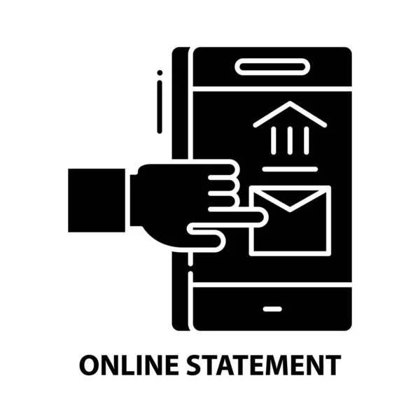 Icono de declaración en línea, signo de vector negro con trazos editables, ilustración de concepto — Vector de stock