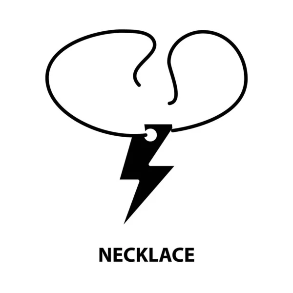 Halskettensymbol, schwarzes Vektorzeichen mit editierbaren Strichen, Konzeptillustration — Stockvektor
