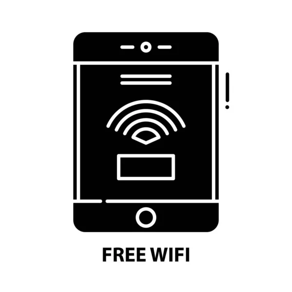 Gratis wifi icoon, zwart vectorbord met instelbare slagen, concept illustratie — Stockvector