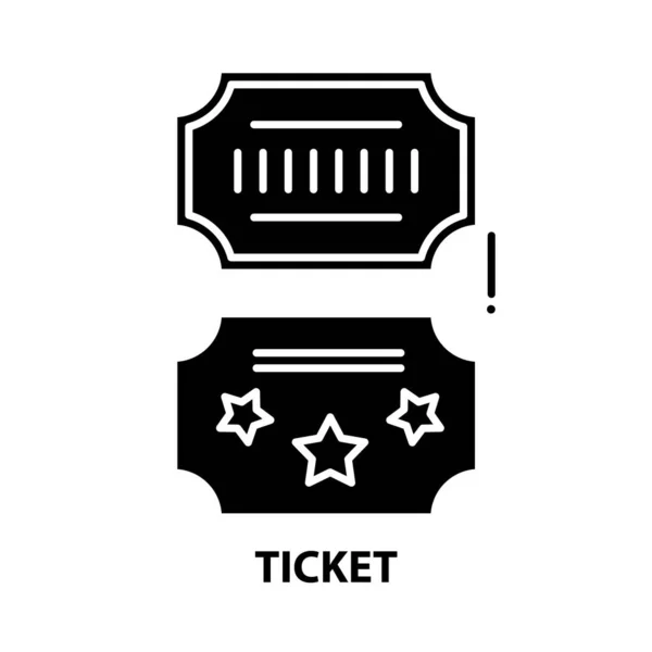 Icono del ticket, signo de vector negro con trazos editables, ilustración conceptual — Vector de stock