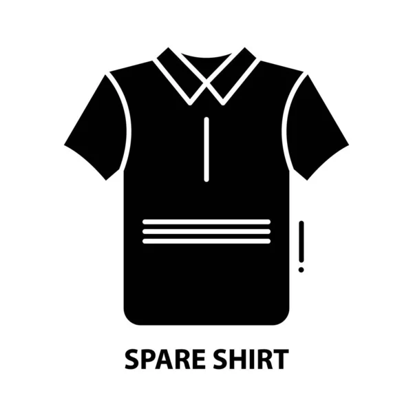 Extra skjorta ikon, svart vektor tecken med redigerbara drag, koncept illustration — Stock vektor
