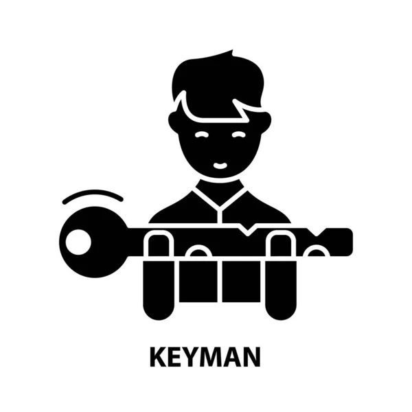 Ikona keymana, czarny znak wektora z edytowalnymi pociągnięciami, ilustracja koncepcyjna — Wektor stockowy
