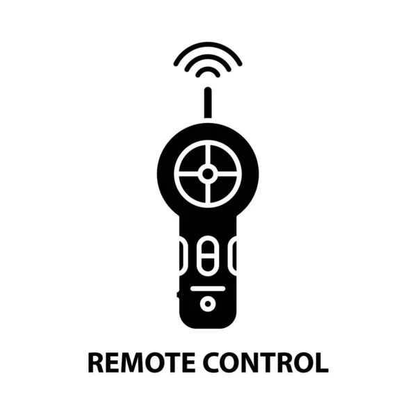 Pictogram met radiografische afstandsbediening, zwart vectorbord met instelbare slagen, conceptillustratie — Stockvector