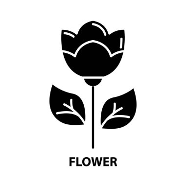 çiçek simgesi, düzenlenebilir vuruşlu siyah vektör işareti, konsept illüstrasyon