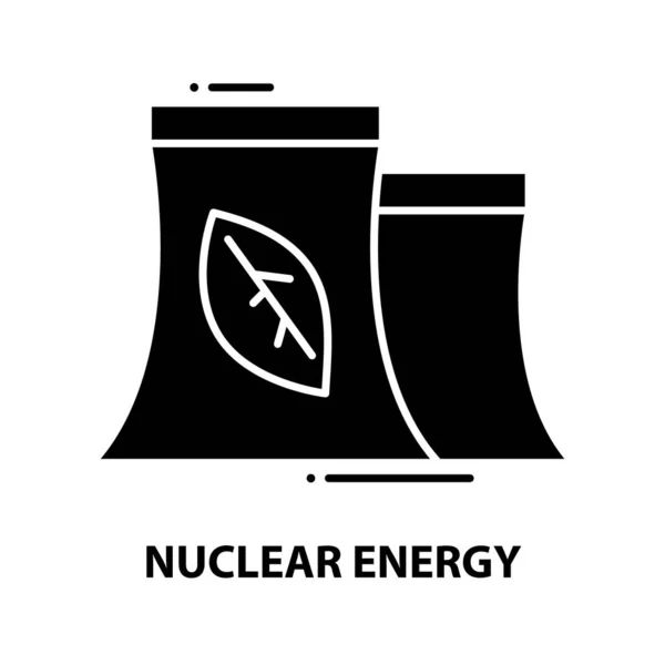 Symbol für Atomenergie, schwarzes Vektorzeichen mit editierbaren Strichen, Konzeptillustration — Stockvektor