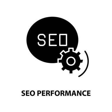 seo performans simgesi, düzenlenebilir vuruşlarla siyah vektör işareti, konsept illüstrasyon