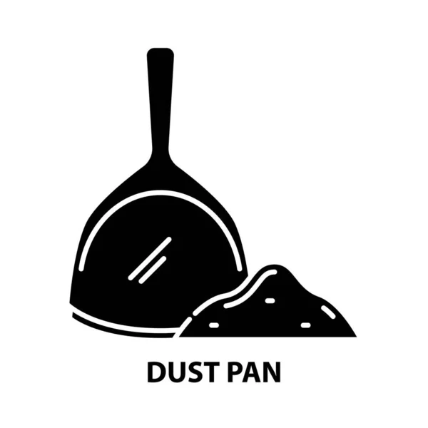 Icône de poêle à poussière, signe vectoriel noir avec touches modifiables, illustration de concept — Image vectorielle