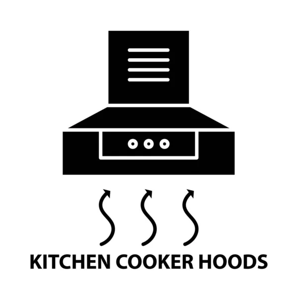 Hottes de cuisine icône, panneau vectoriel noir avec touches modifiables, illustration de concept — Image vectorielle