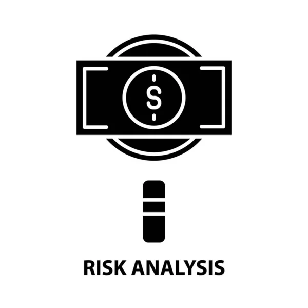 Icono de símbolo de análisis de riesgo, signo de vector negro con trazos editables, ilustración de concepto — Archivo Imágenes Vectoriales