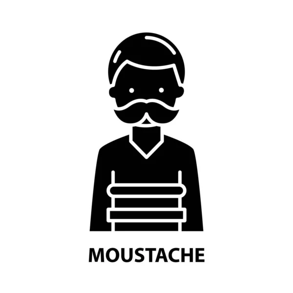 Icône de moustache, signe vectoriel noir avec touches modifiables, illustration de concept — Image vectorielle