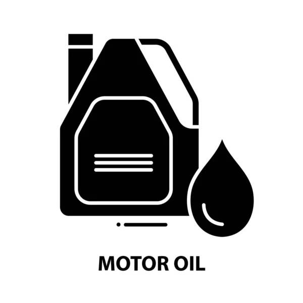 Ícone de óleo do motor, sinal de vetor preto com traços editáveis, ilustração conceito — Vetor de Stock