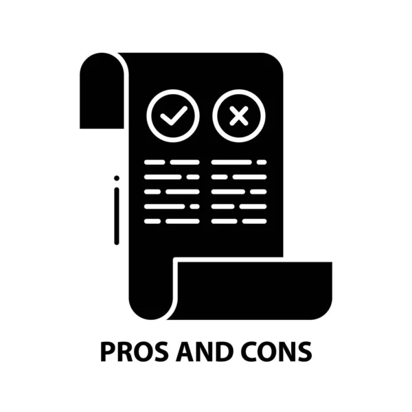 Pros and cons icon, black vector sign with editable strokes, concept illustration — Stock Illustration Pros and cons icon, black vector sign with editable strokes, concept illustration Royalty Free Stock Vectors