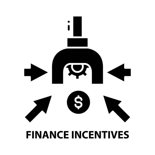 财政激励图标，带有可编辑笔划的黑色矢量符号，概念示例 — 图库矢量图片