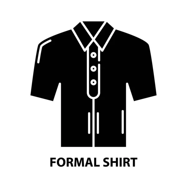 Formell skjorta ikon, svart vektor tecken med redigerbara drag, koncept illustration — Stock vektor