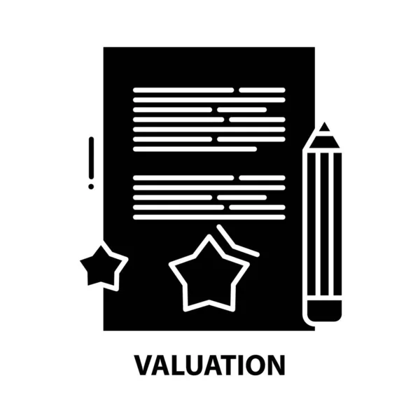 Icono de valoración, signo de vector negro con trazos editables, ilustración conceptual — Vector de stock