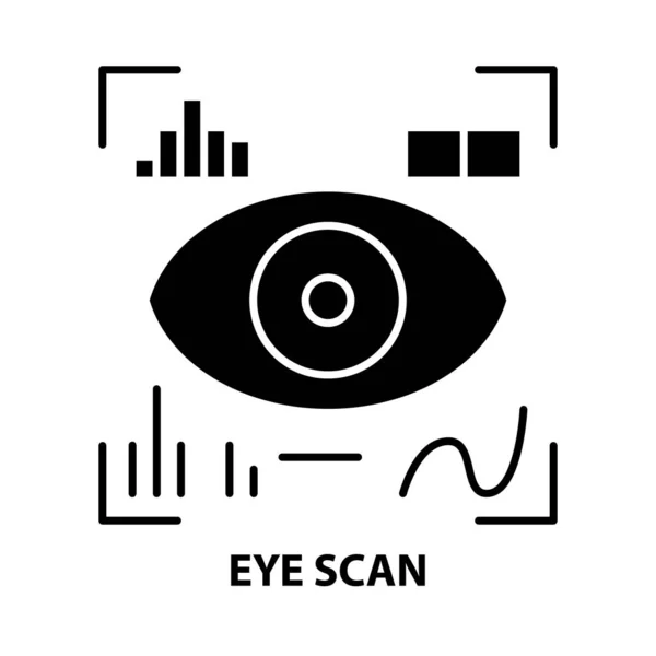 Icône de balayage des yeux, signe vectoriel noir avec traits modifiables, illustration de concept — Image vectorielle