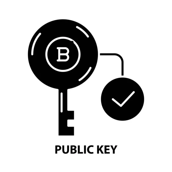 ( 영어 ) public key icon, black vector sign with editable stroke, concept illustration — 스톡 벡터