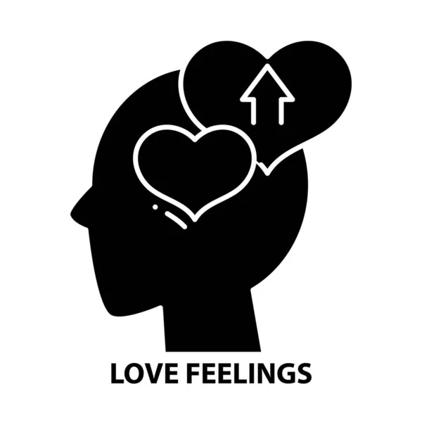 Liebesgefühle-Symbol, schwarzes Vektorzeichen mit editierbaren Strichen, Konzeptillustration — Stockvektor